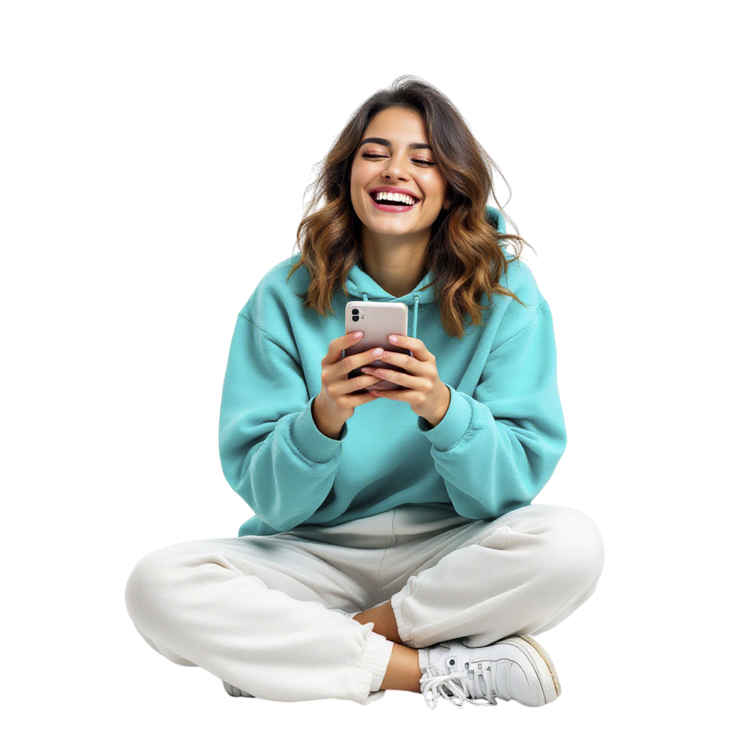 Mulher utilizando o celular para acompanhar informações do veículo